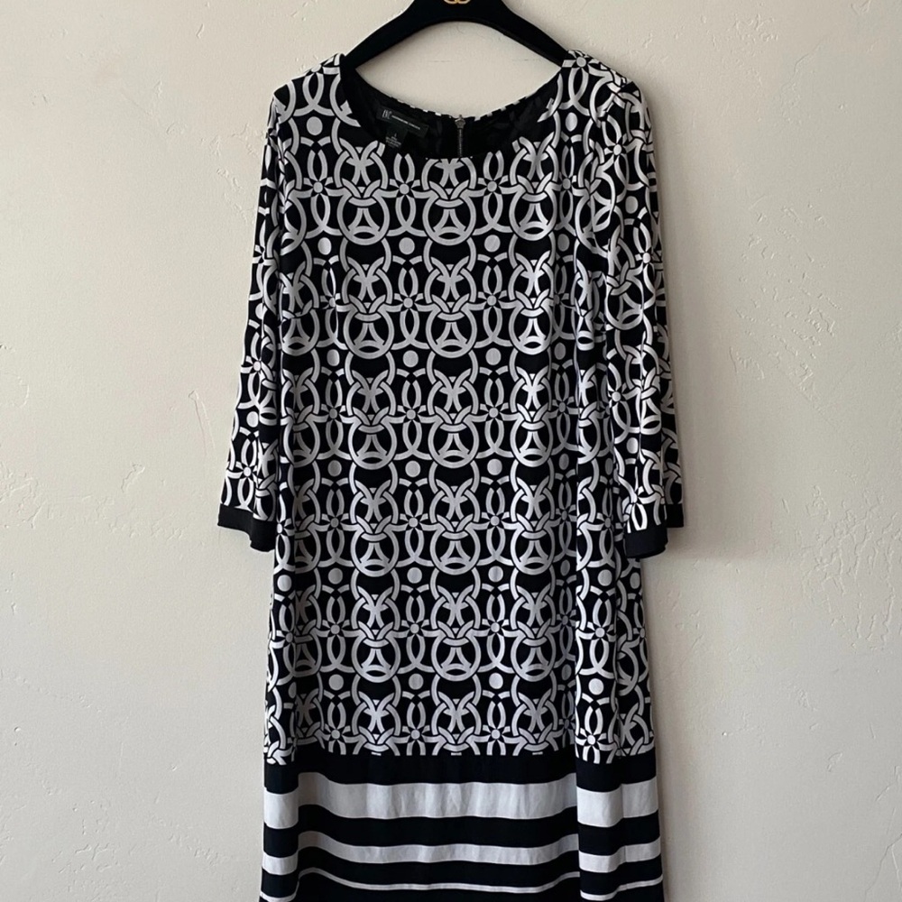 INC International Concepts Black and White Sheath Dress